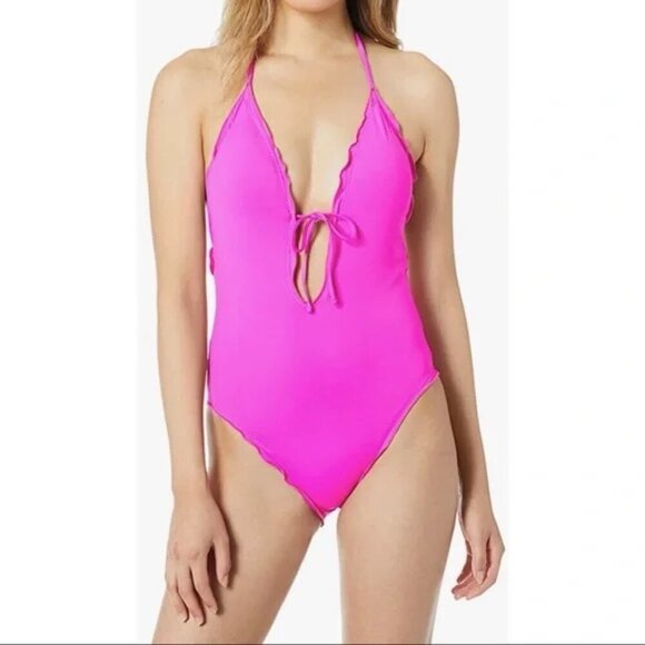 La Blanca Pink Plunge One-Piece Swimsuit – Size 12 (NWOT) - Picture 7 of 7